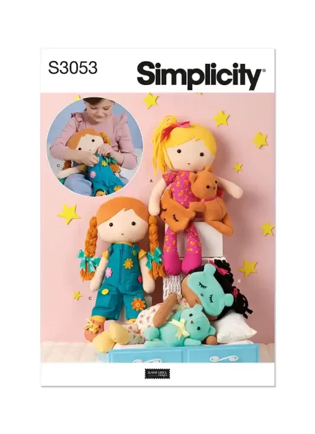 S3053 Stuffed Dolls with Clothes by Elaine Heigl Designs