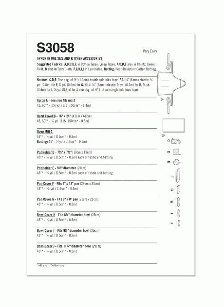 S3058 Apron in One Size and Kitchen Accessories