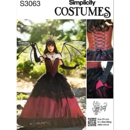 S3063 Misses' Corset and Skirt Costume by Raine Emery