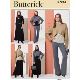 B7013 Misses' Knit Tops, Skirt, and Pants