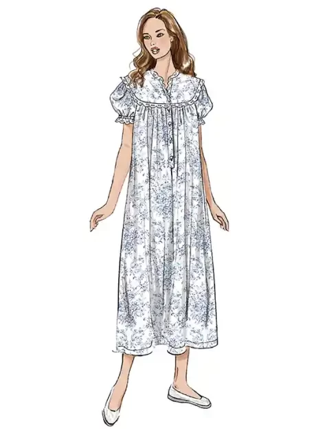 B7015 Misses' Nightgown with Sleeve and Length Variations