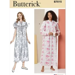 B7015 Misses' Nightgown with Sleeve and Length Variations