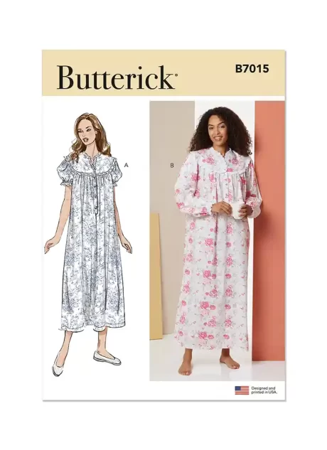 B7015 Misses' Nightgown with Sleeve and Length Variations