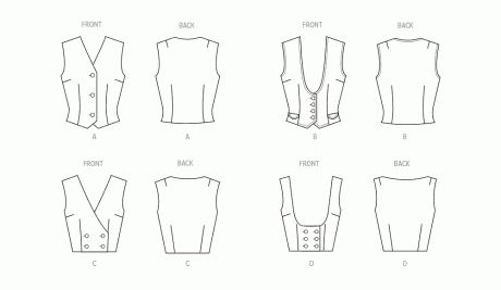 B7018 Misses' Vest in Four Styles