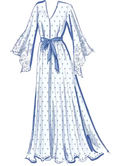 M8535 Misses' and Women's Nightgown in Two Lengths and Robe