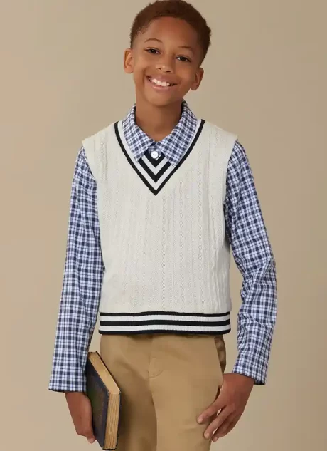 M8537 Children’s and Boys’ Vests, Top and Shirt - Image 7