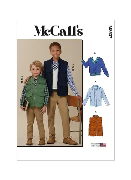 M8537 Children’s and Boys’ Vests, Top and Shirt