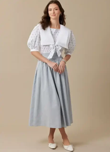 M8540 Misses' Top and Skirt by Laura Ashley