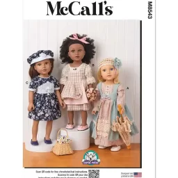 M8543 18" Doll Clothes by Carla Reiss