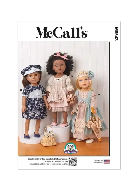 M8543 18" Doll Clothes by Carla Reiss