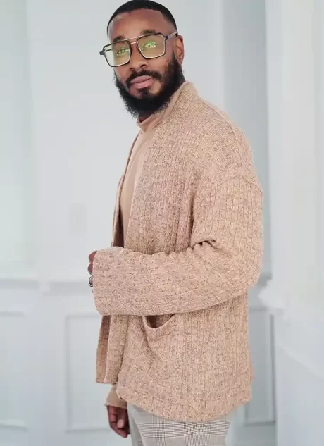 ME2105 Men's Knit Turtleneck and Cardigan by Norris Danta Ford