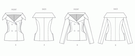 V2073 Misses' Jacket with Sleeve Variations