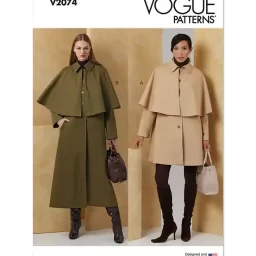 V2074 Misses' Cape Coat in Two Lengths