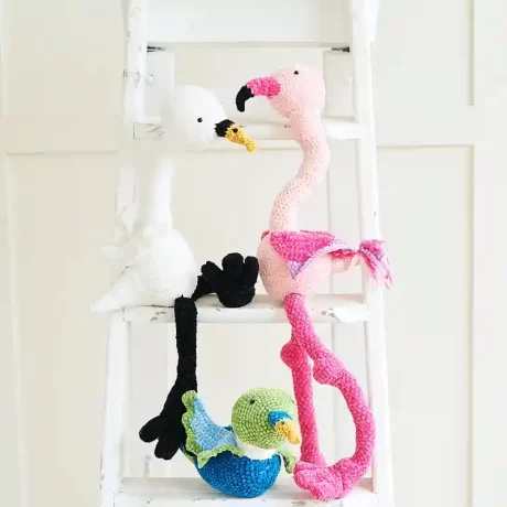 10086 Crochet Flamingo, Swan and Duck (Squeeze Me, Chenille)