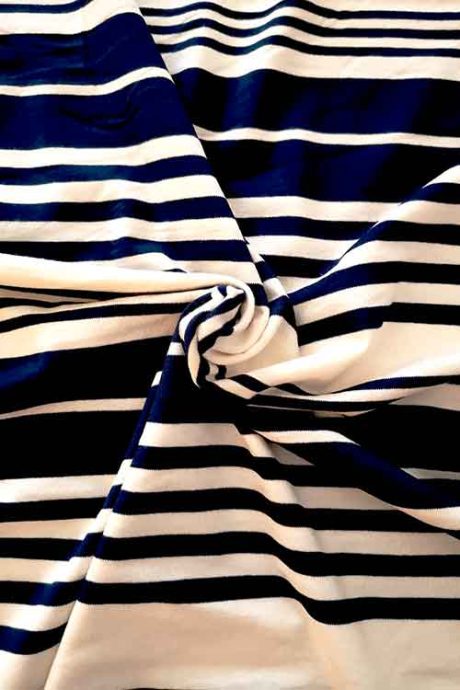 Bold striped viscose jersey (navy/white)