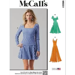 M8551 Misses' and Miss Petite Knit Dresses