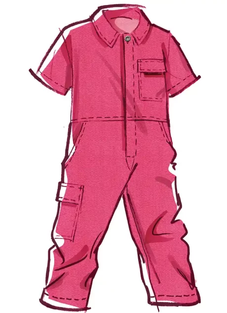 M8567 Children's Jumpsuit with Sleeve Variations