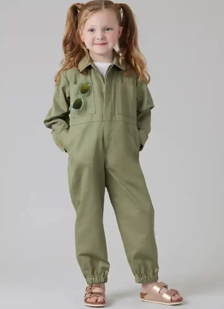 M8567 Children's Jumpsuit with Sleeve Variations