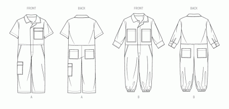 M8567 Children's Jumpsuit with Sleeve Variations