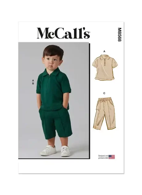 M8568 Toddlers' Top, Shorts and Pants