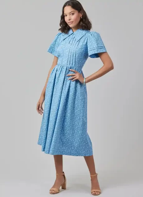 M8569 Misses' Dress with Sleeve Variations and Top by Laura Ashley