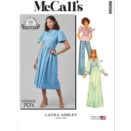 M8569 Misses' Dress with Sleeve Variations and Top by Laura Ashley