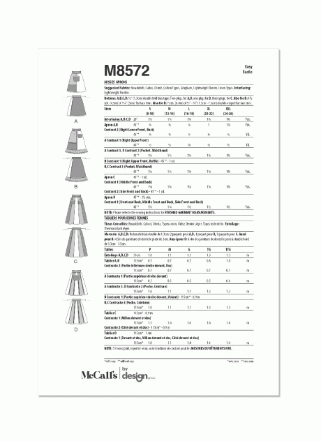 M8572 Misses' Aprons