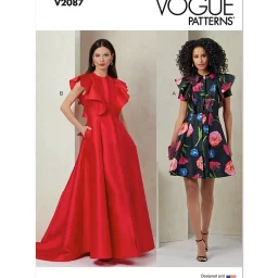 V2087 Misses' Dress with Sleeve and Length Variations