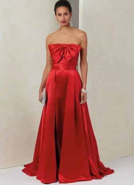 V2088 Misses' Dress and Overskirt